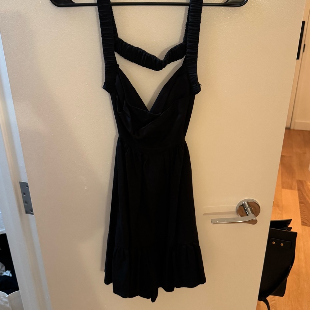 Sundays Open Back Black Mini Dress